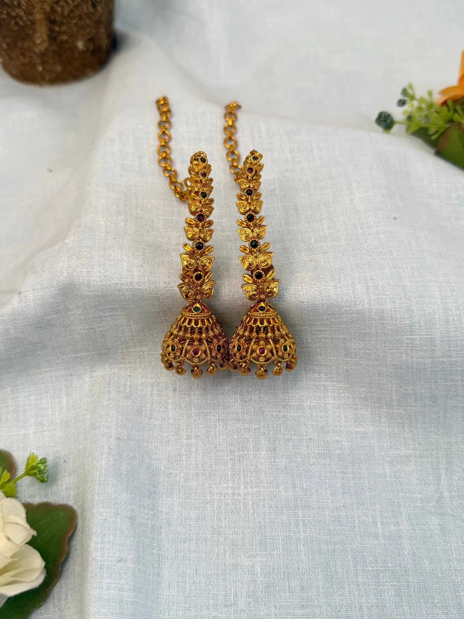 Royal Antique Jhumka With Maatal 0651 - Mahilas