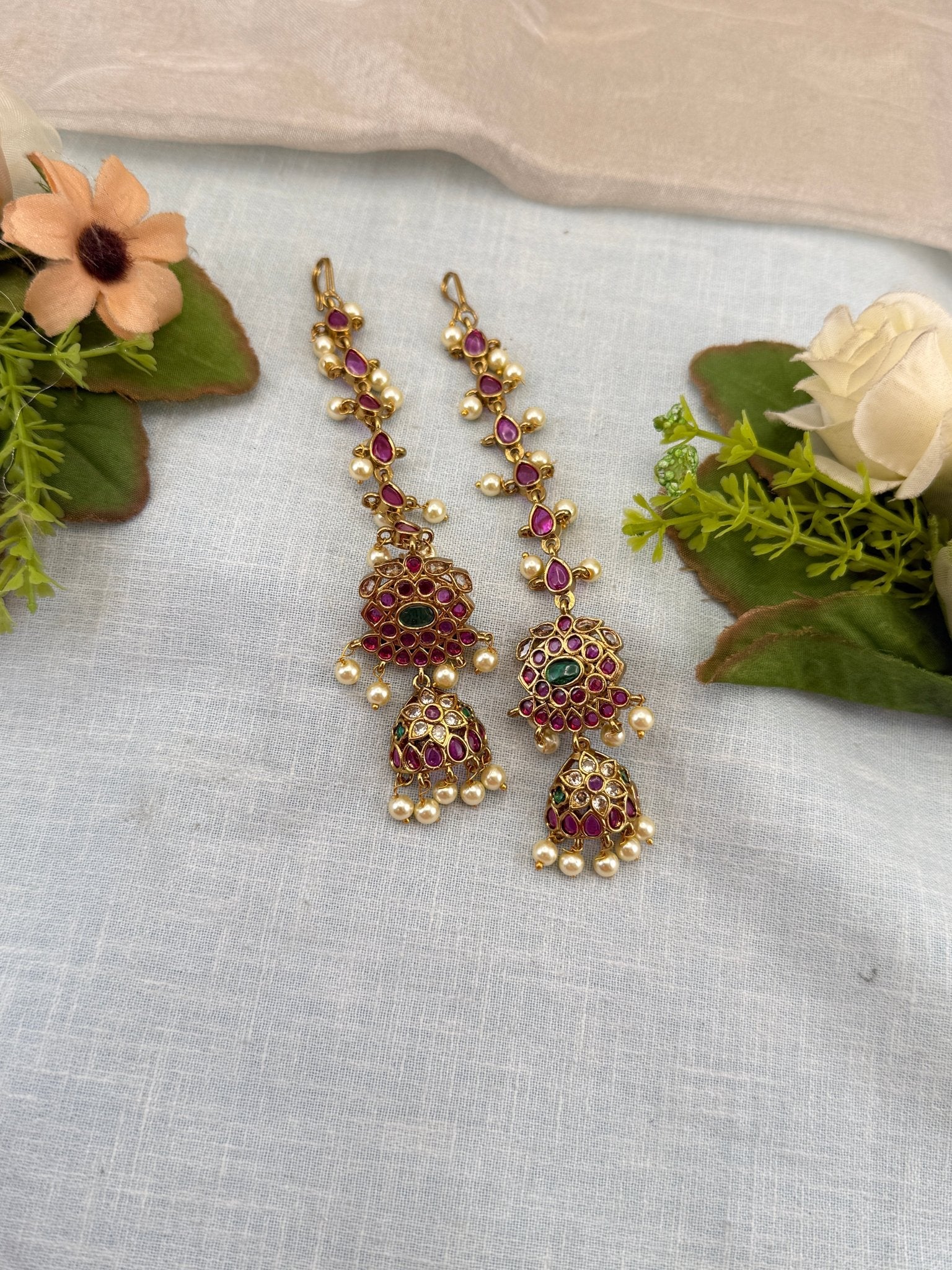 Royal Antique Jhumka with Maatal 1099 - Mahilas