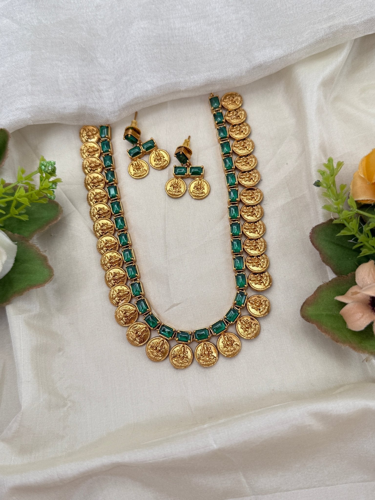 Royal Antique Kaasu Long Necklace Set 0699 - Mahilas
