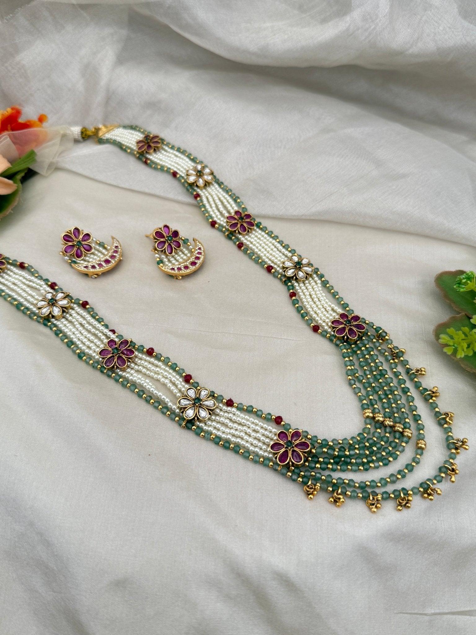Royal Antique Kundan Necklace Set 627 - Mahilas