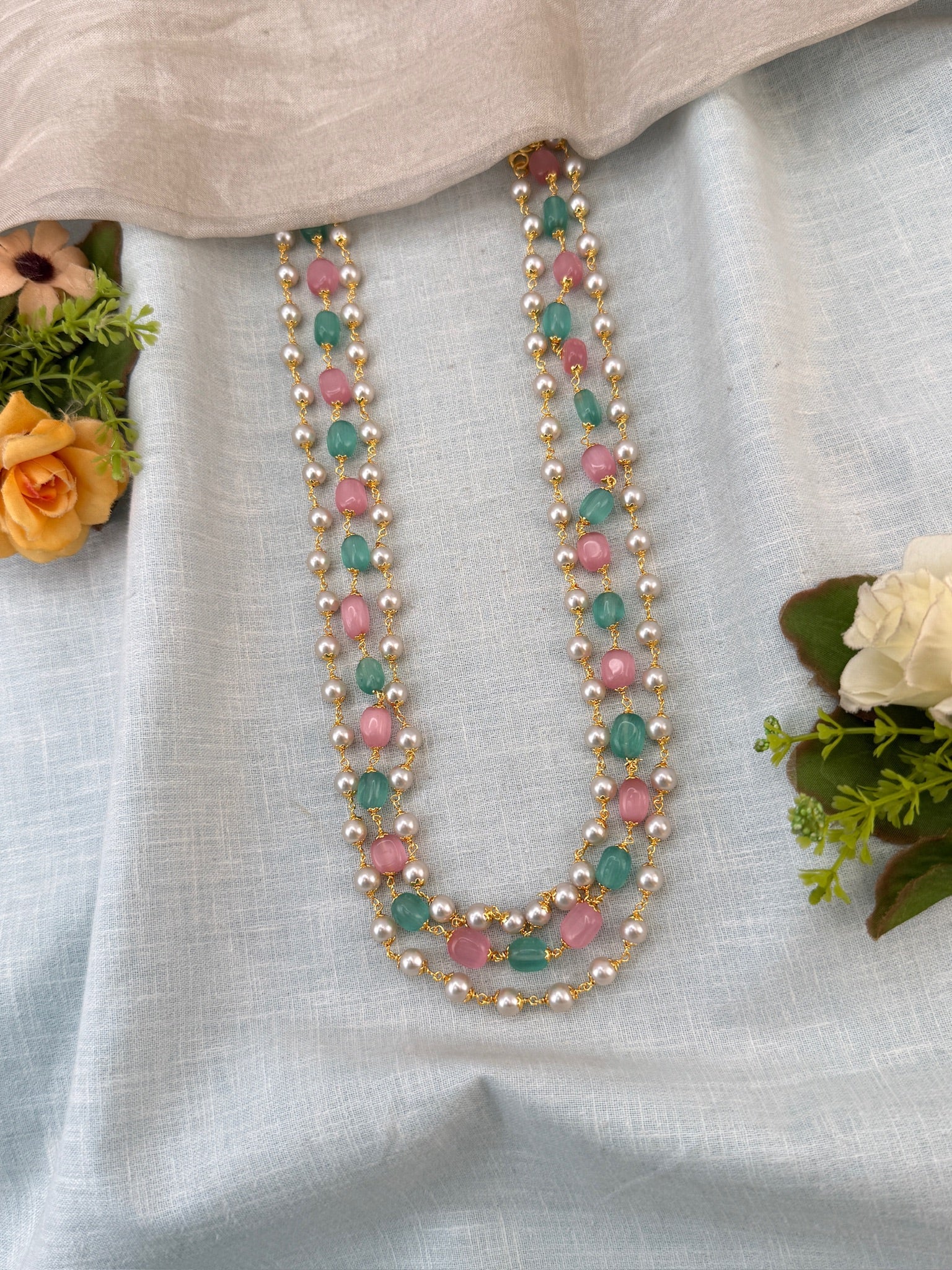 Royal Antique Layer Pearl Necklace 1176 - Mahilas