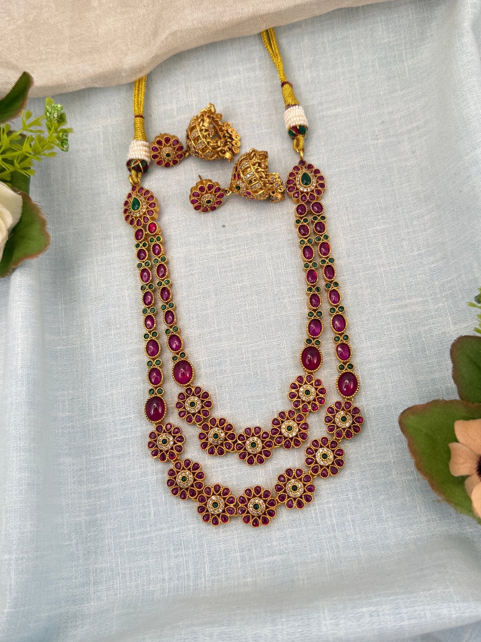 Royal Antique Layer Short Necklace Set 0682 - Mahilas