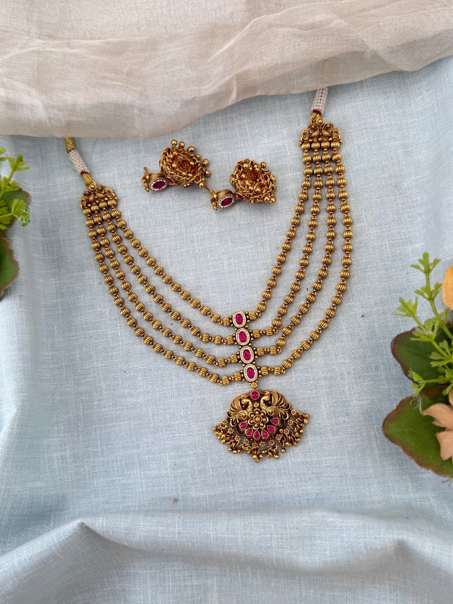 Royal Antique Layer Short Necklace Set 1163 - Mahilas