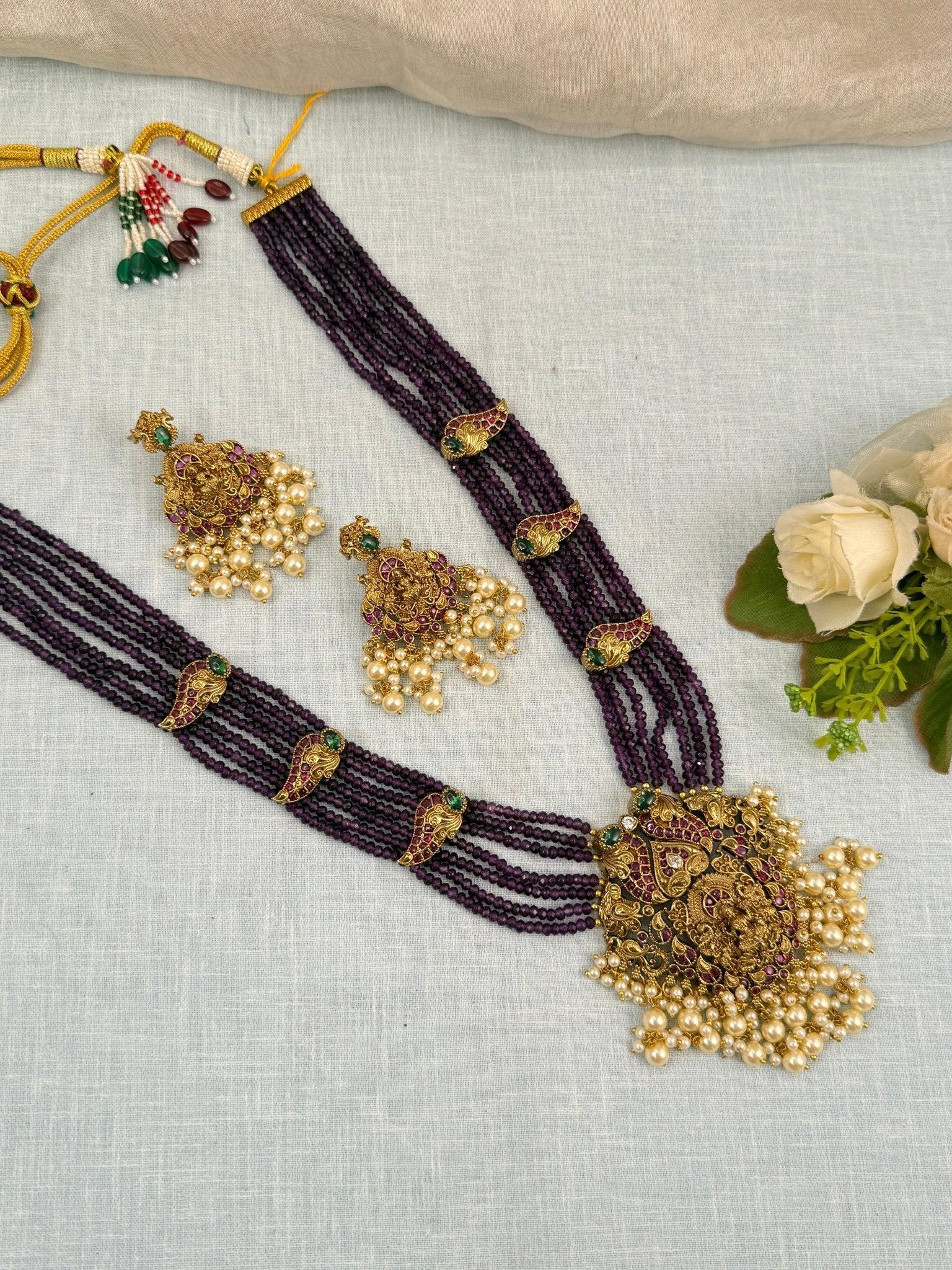 Royal Antique Layered Long Necklace Set 773 - Mahilas