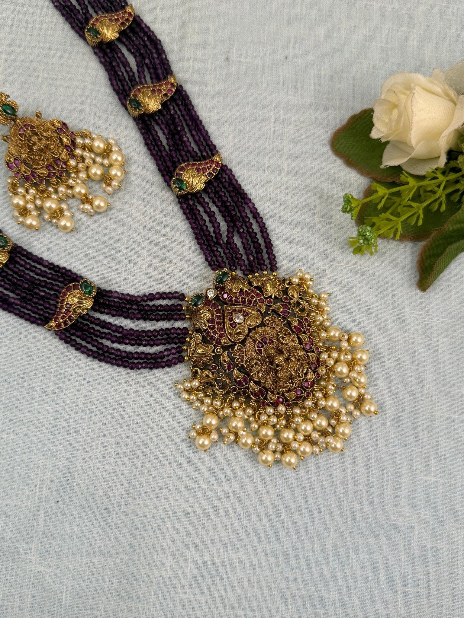 Royal Antique Layered Long Necklace Set 773 - Mahilas