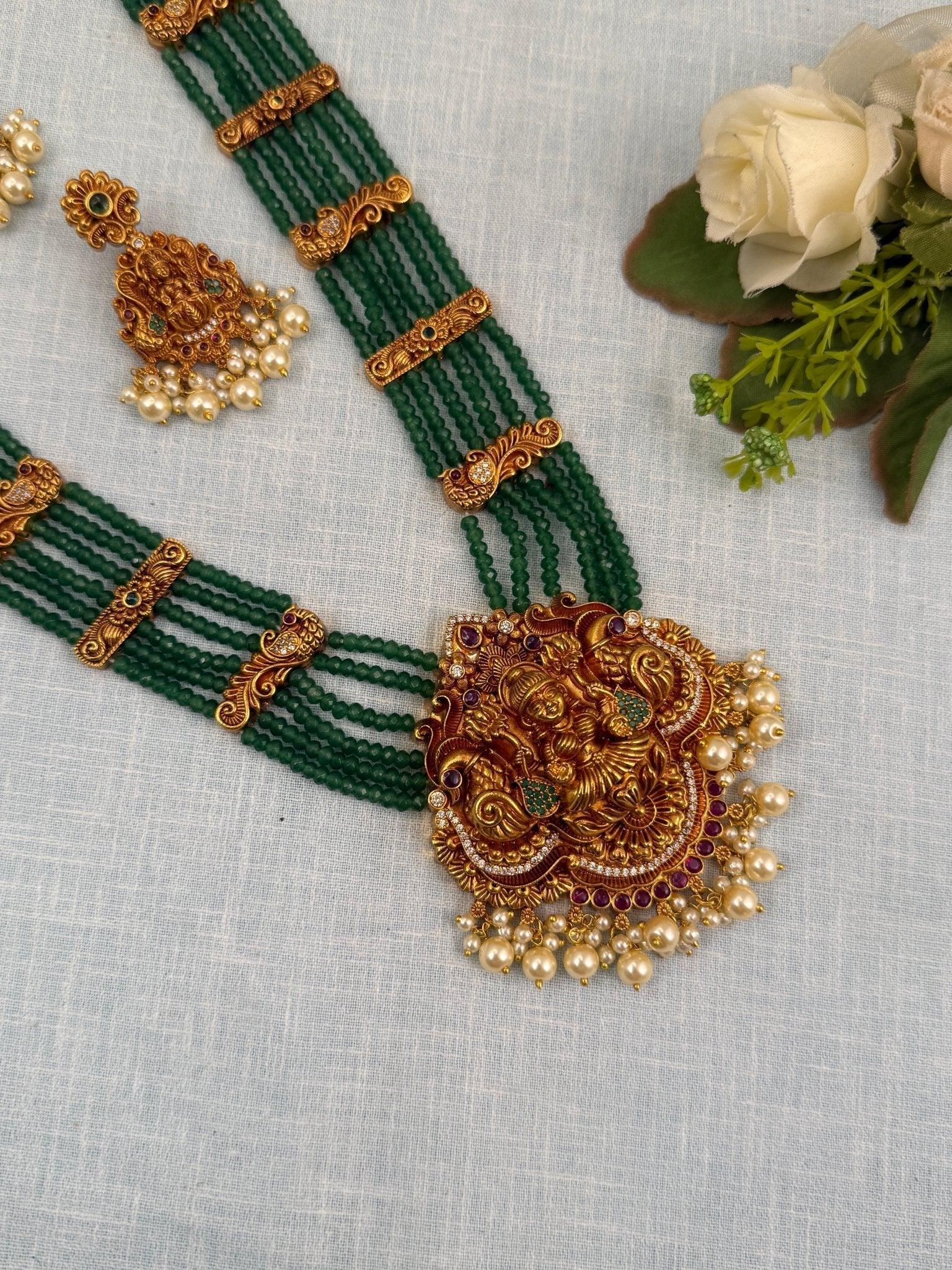 Royal Antique Layered Long Necklace Set 774 - Mahilas