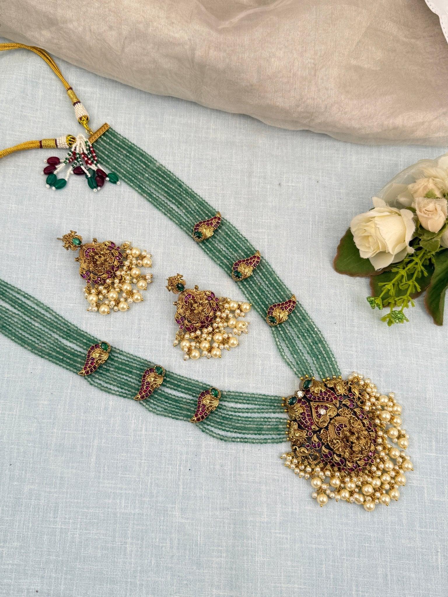 Royal Antique Layered Long Necklace Set 775 - Mahilas
