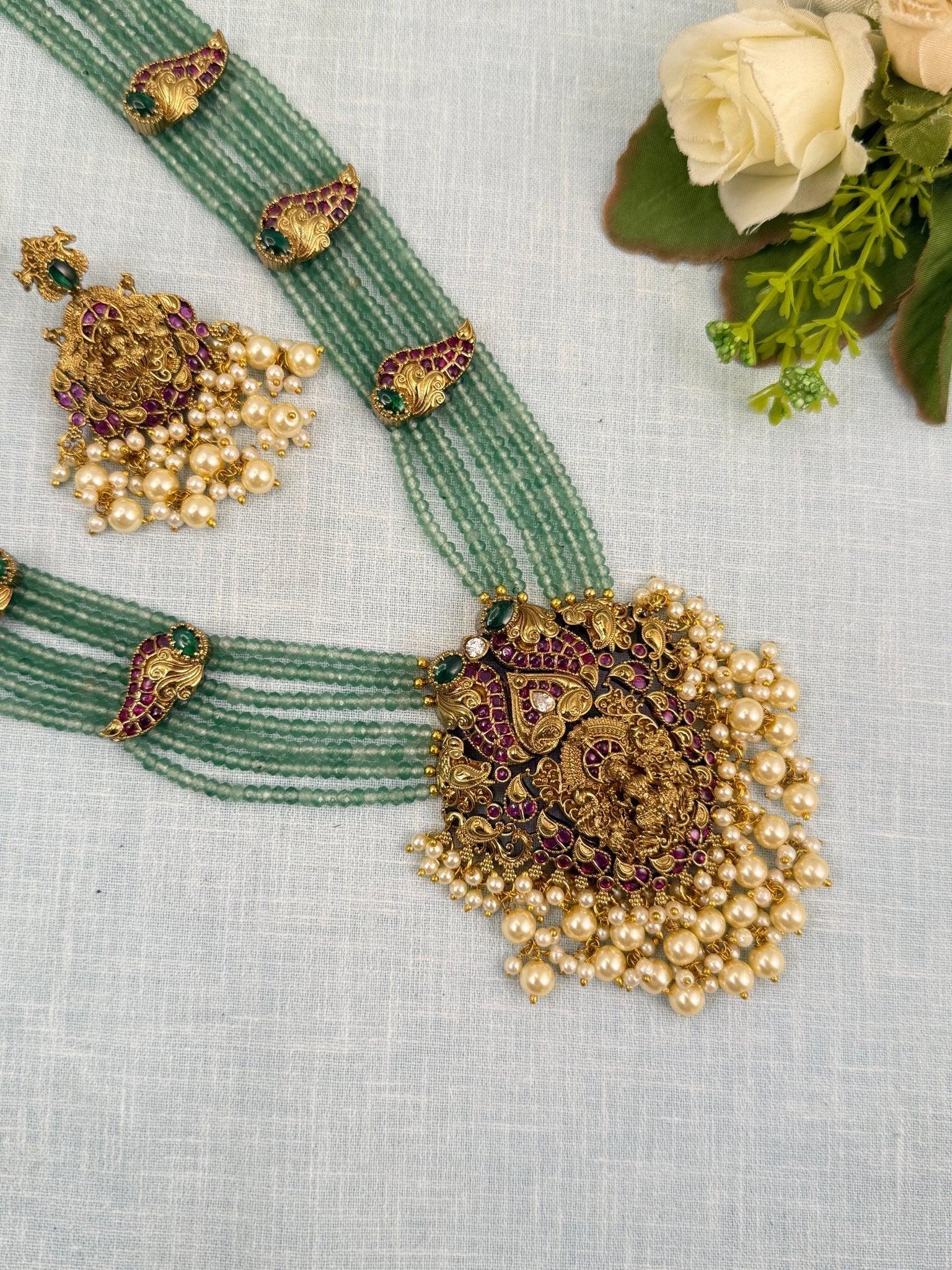 Royal Antique Layered Long Necklace Set 775 - Mahilas