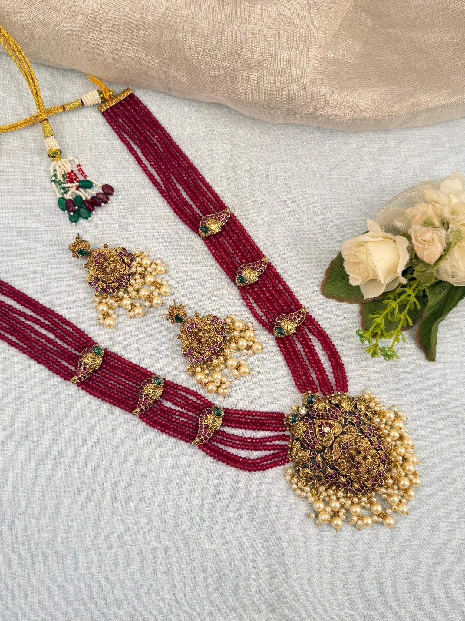 Royal Antique Layered Long Necklace Set 776 - Mahilas