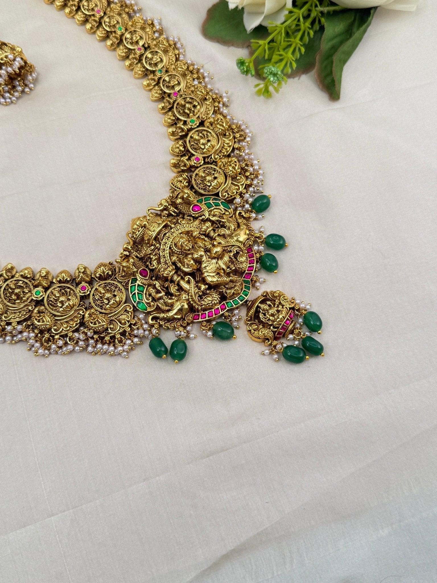 Royal Antique Long Jadau Necklace Set 781 - Mahilas