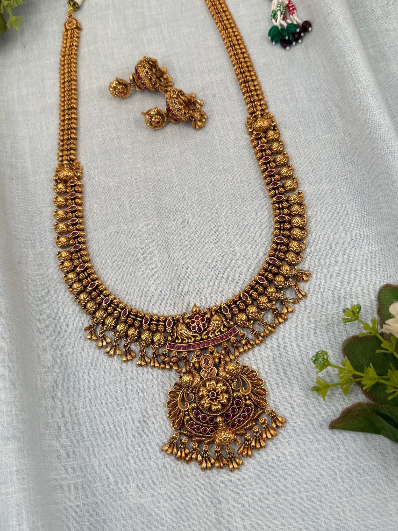 Royal Antique Long Necklace Set 0338 - Mahilas
