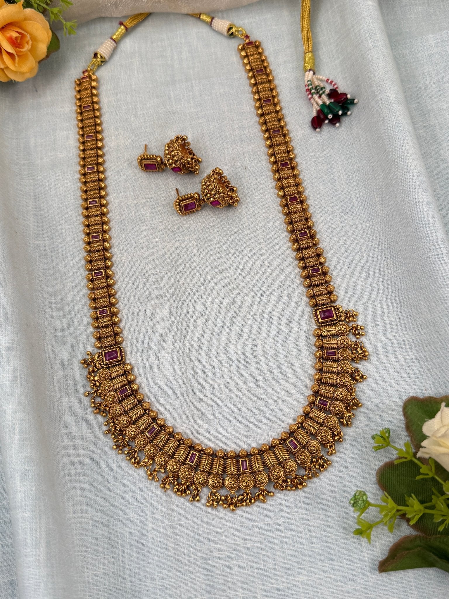 Royal Antique Long Necklace Set 0339 - Mahilas