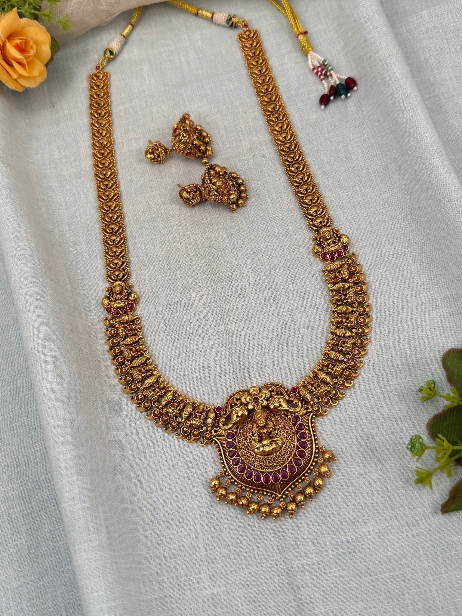 Royal Antique Long Necklace Set 0340 - Mahilas