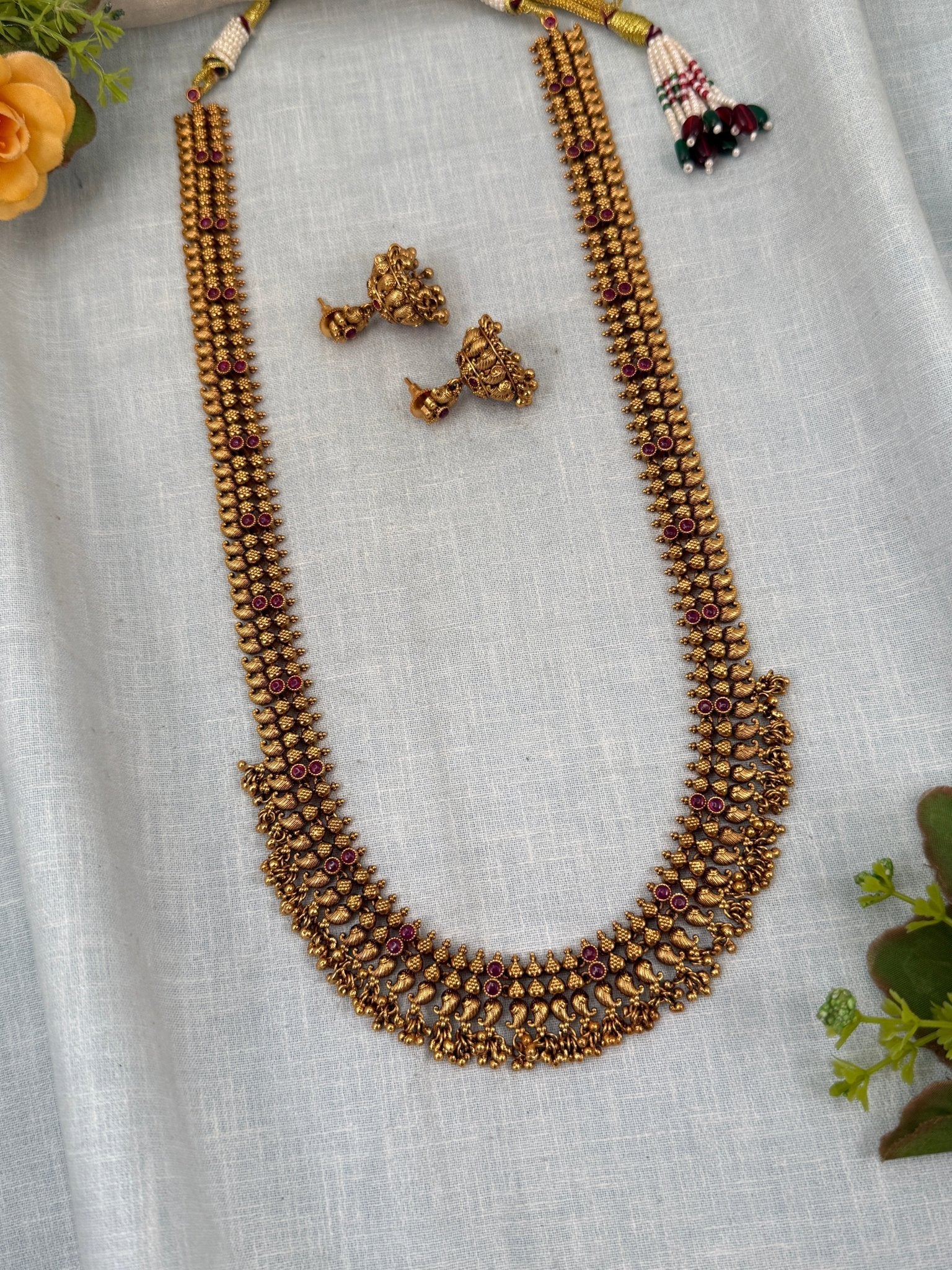 Royal Antique Long Necklace Set 0342 - Mahilas