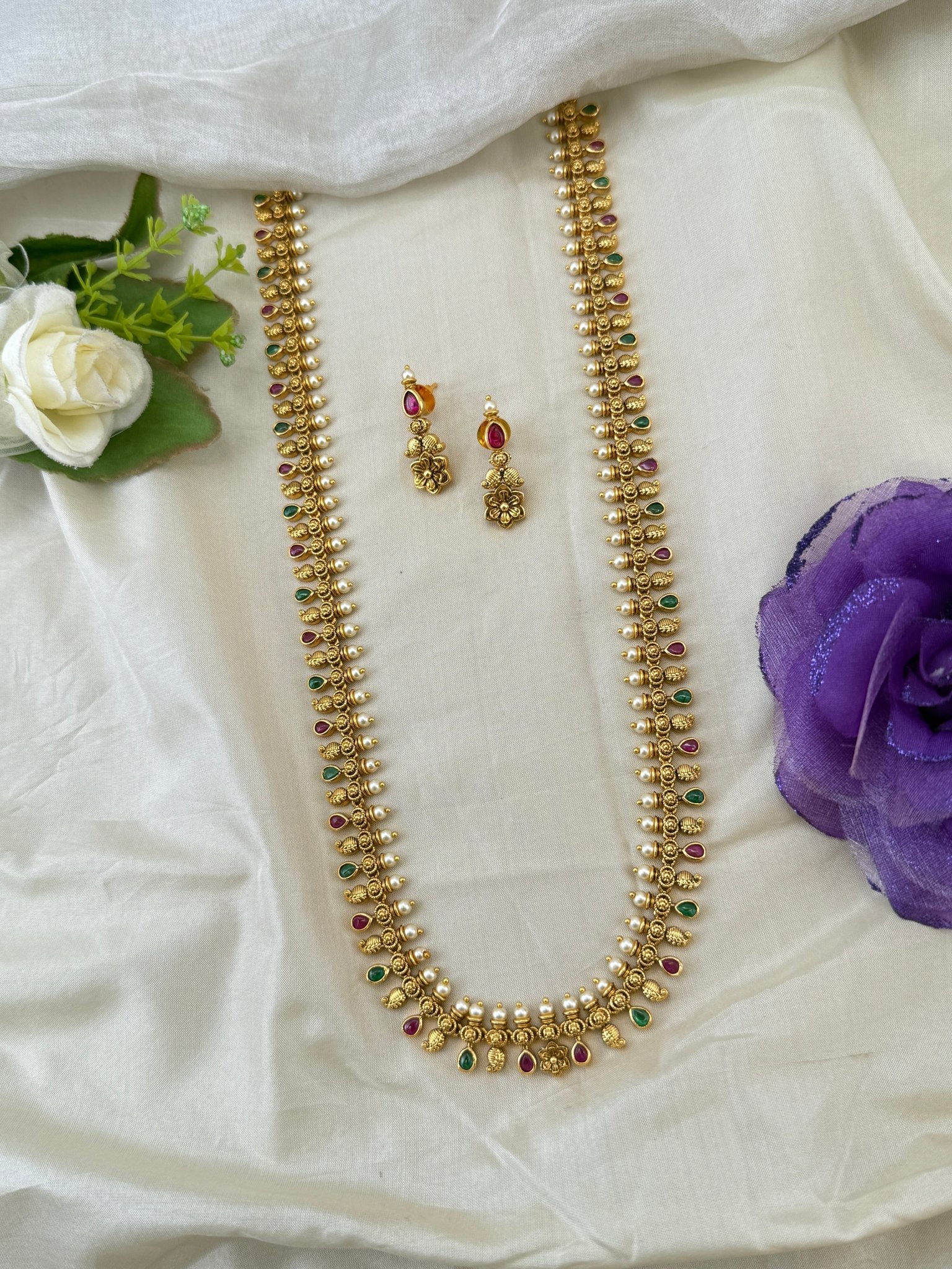 Royal Antique Long Necklace Set 1131 - Mahilas