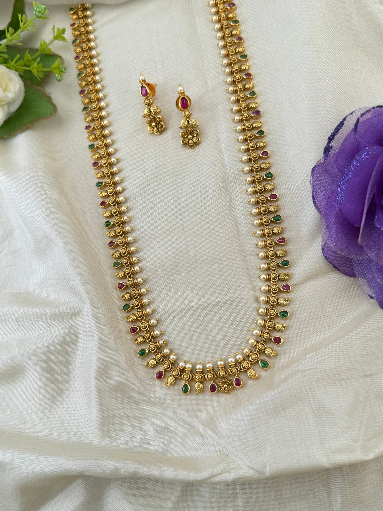 Royal Antique Long Necklace Set 1131 - Mahilas
