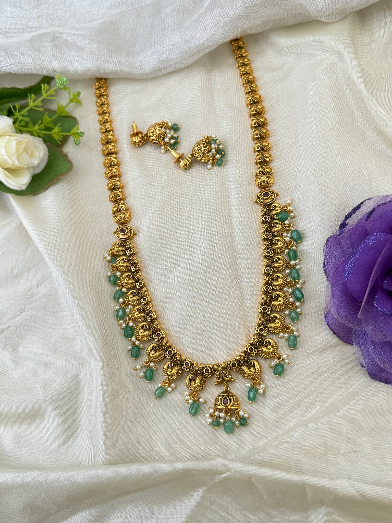 Royal Antique Long Necklace Set 1132 - Mahilas