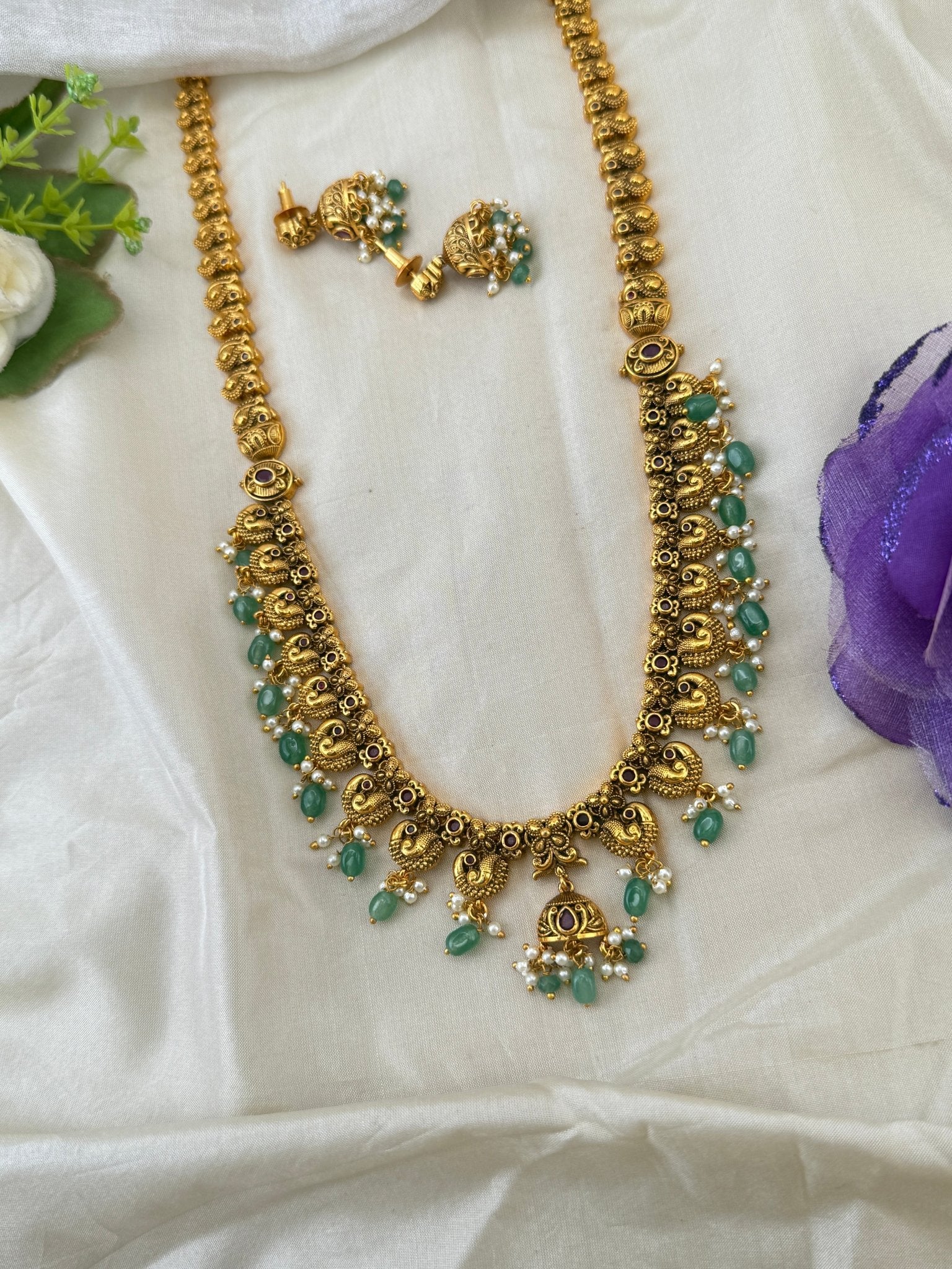 Royal Antique Long Necklace Set 1132 - Mahilas