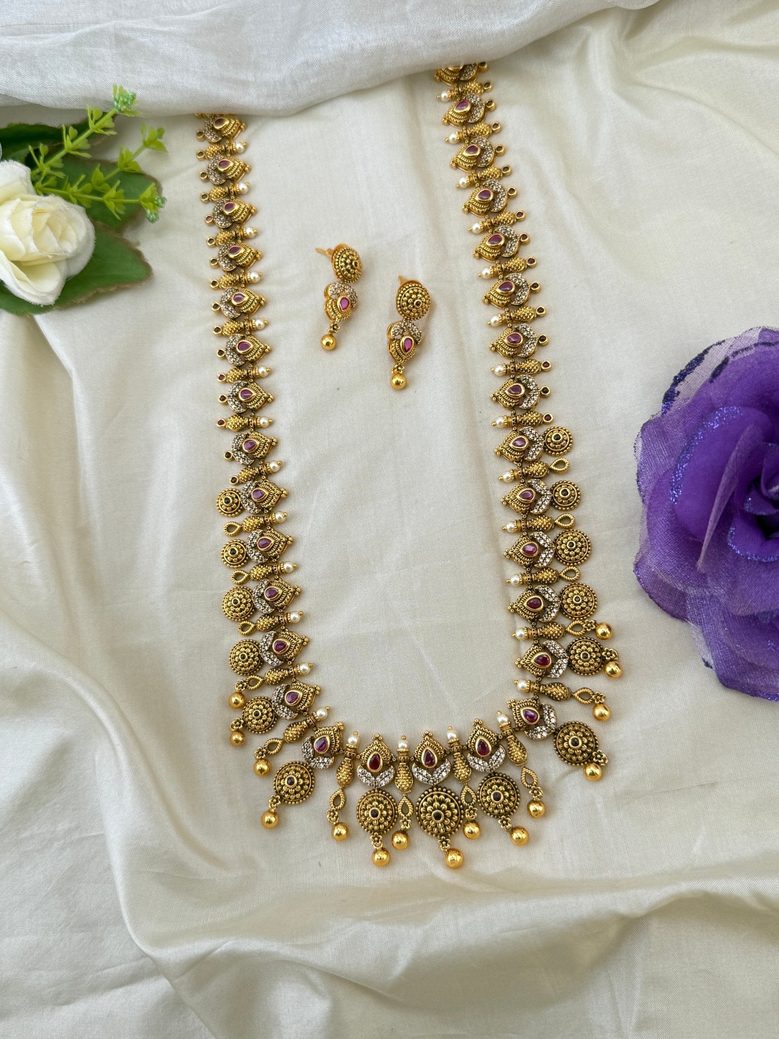 Royal Antique Long Necklace Set 1136 - Mahilas