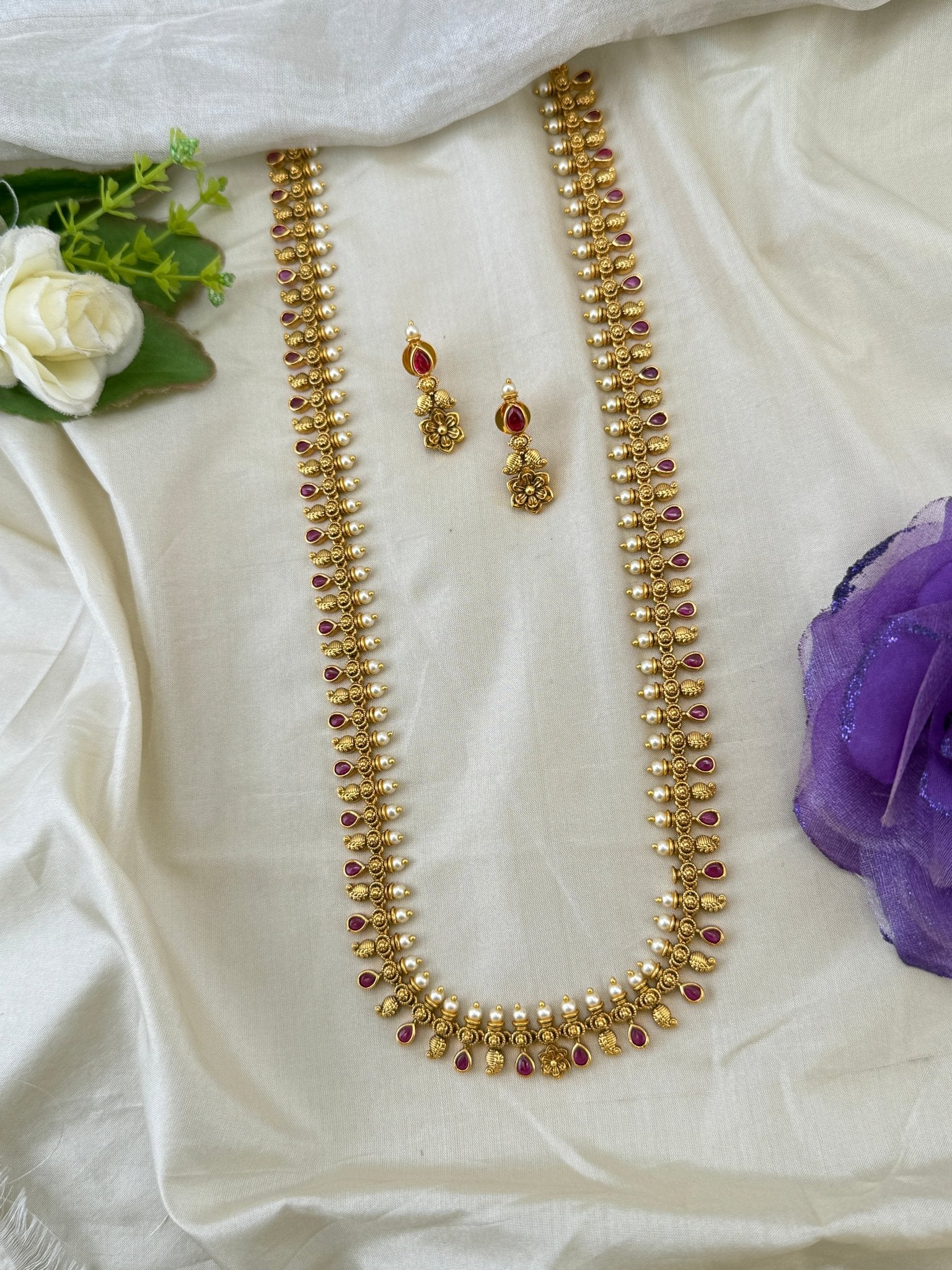 Royal Antique Long Necklace Set 1137 - Mahilas