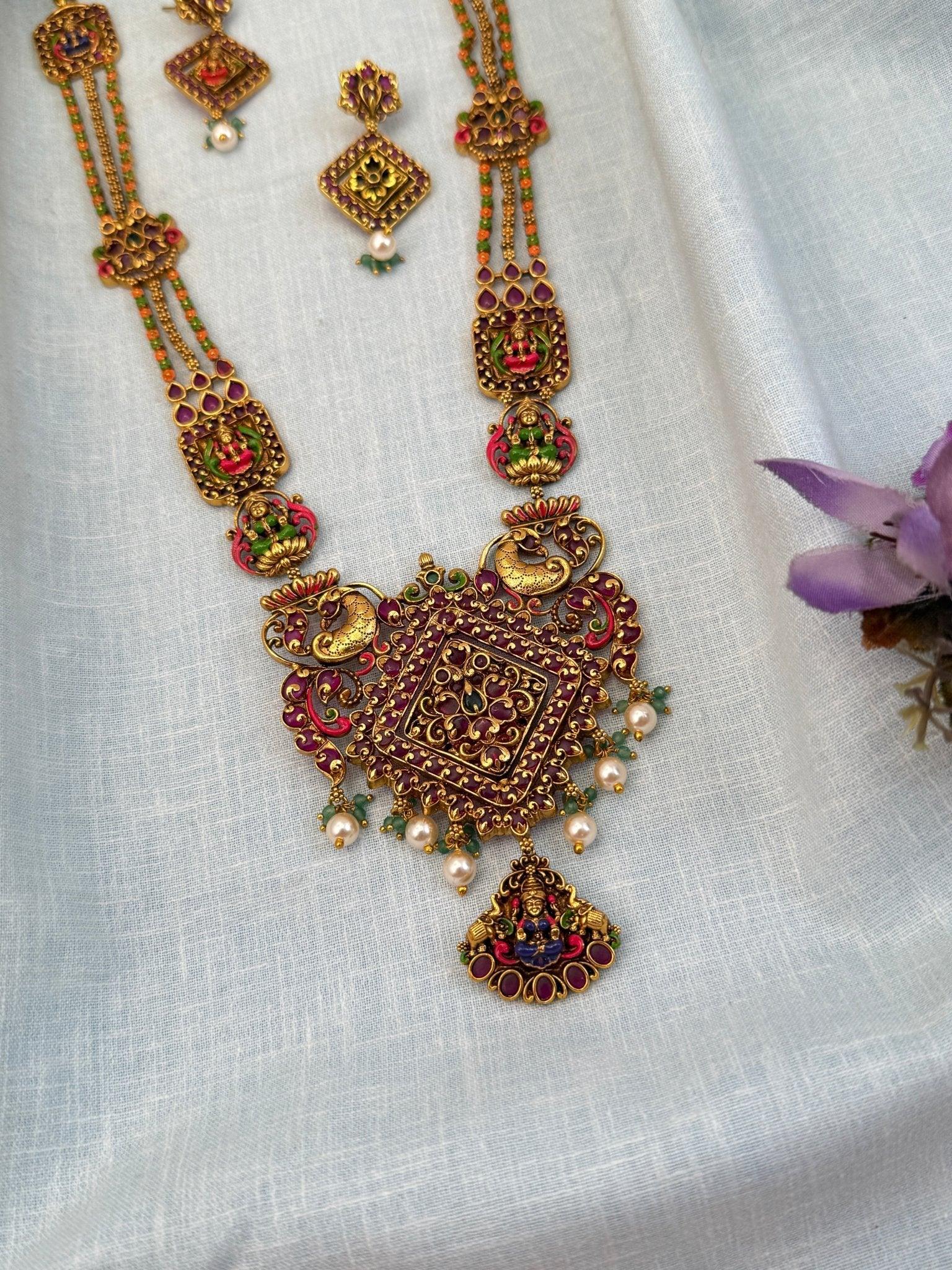 Royal Antique Long Necklace Set 969 - Mahilas