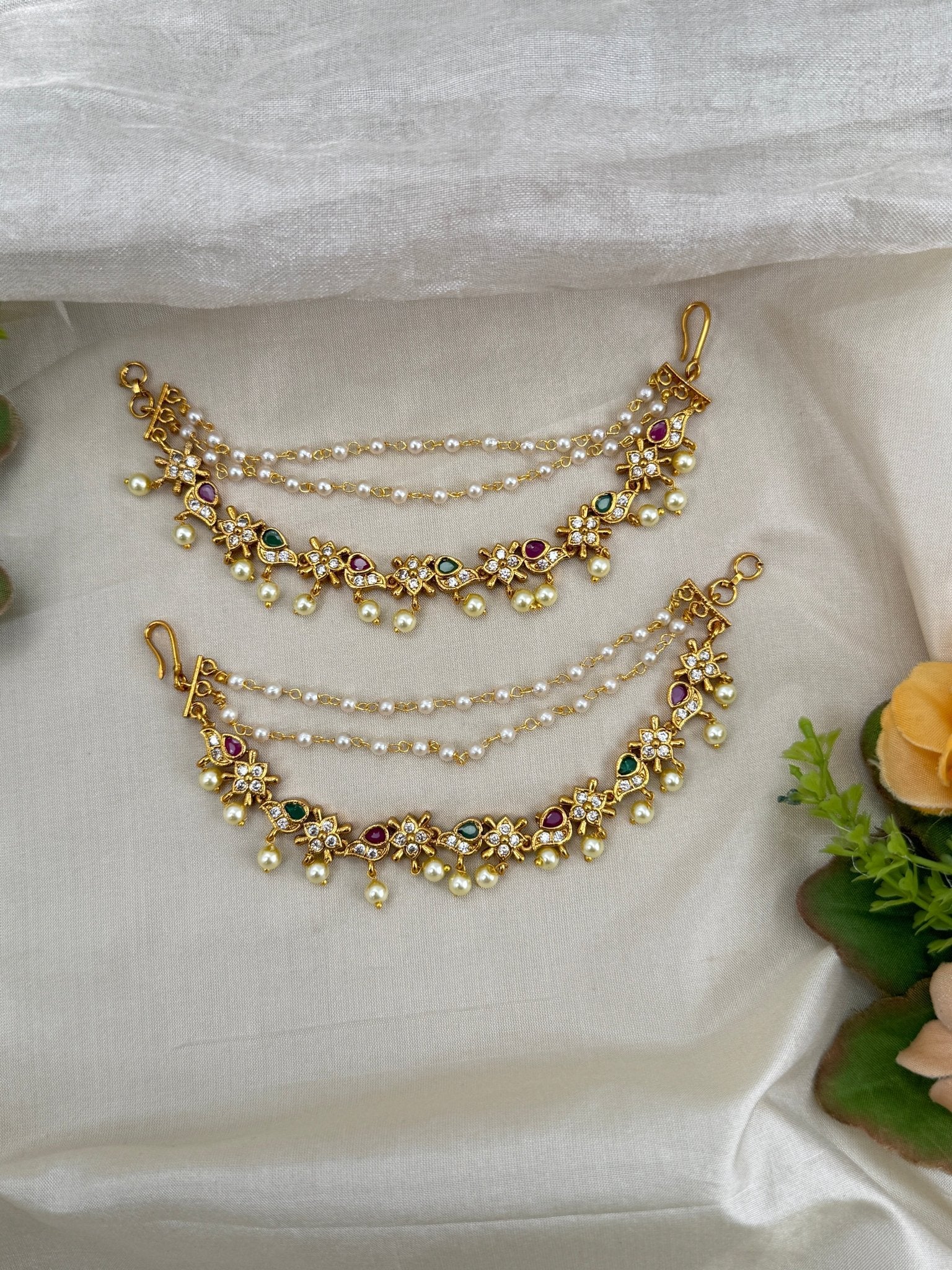 Royal Antique Maatal Earchain 407 - Mahilas
