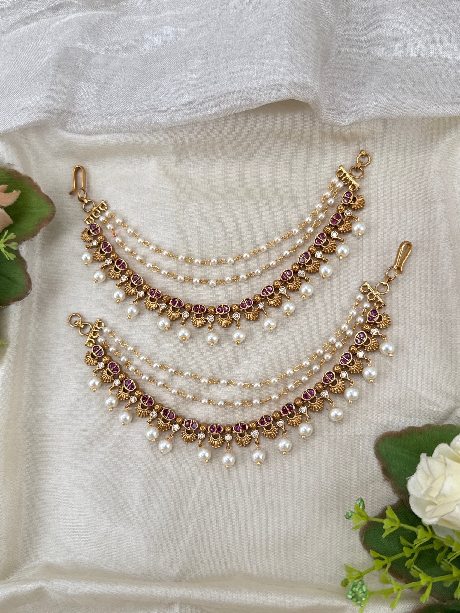 Royal Antique Maatal Earchain 458 - Mahilas