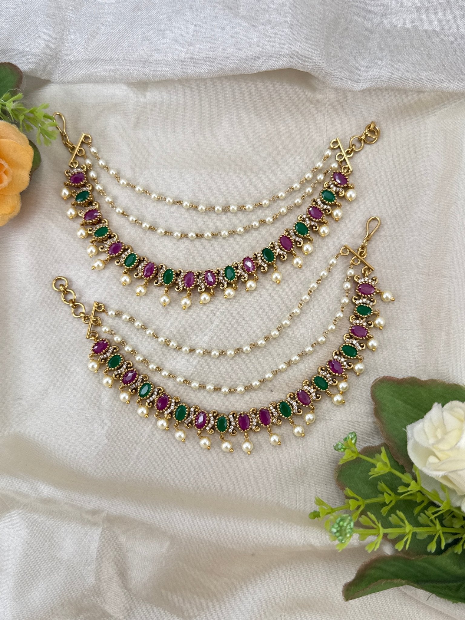 Royal Antique Maatal Earchain 462 - Mahilas