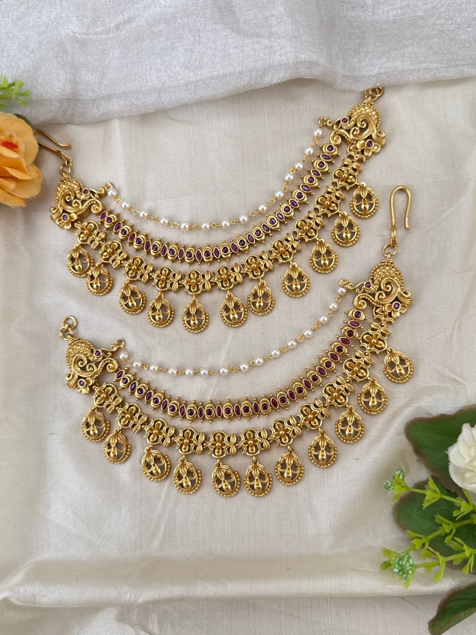 Royal Antique Maatal Earchain 464 - Mahilas