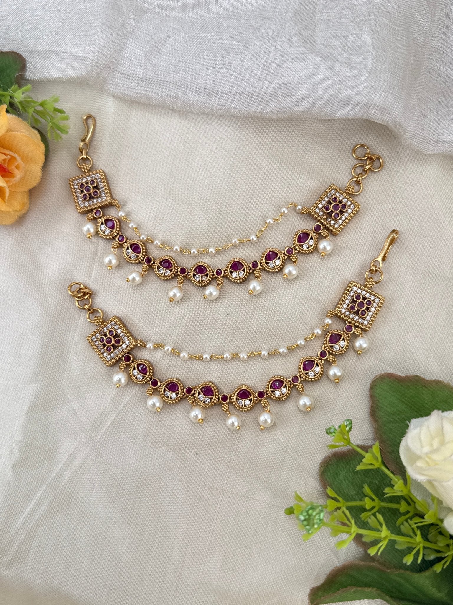 Royal Antique Maatal Earchain 466 - Mahilas