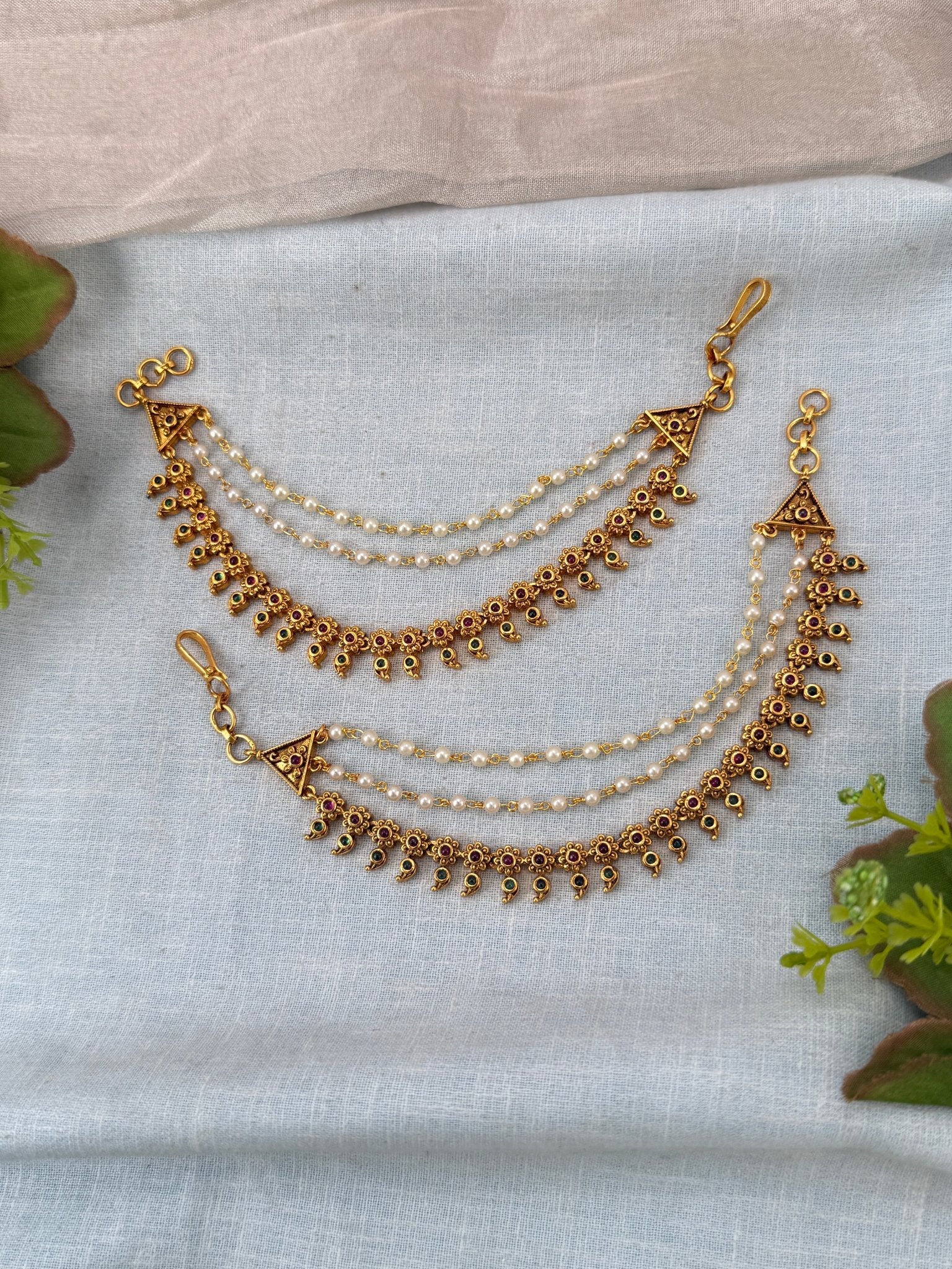 Royal Antique Maatal Earchain 497 - Mahilas