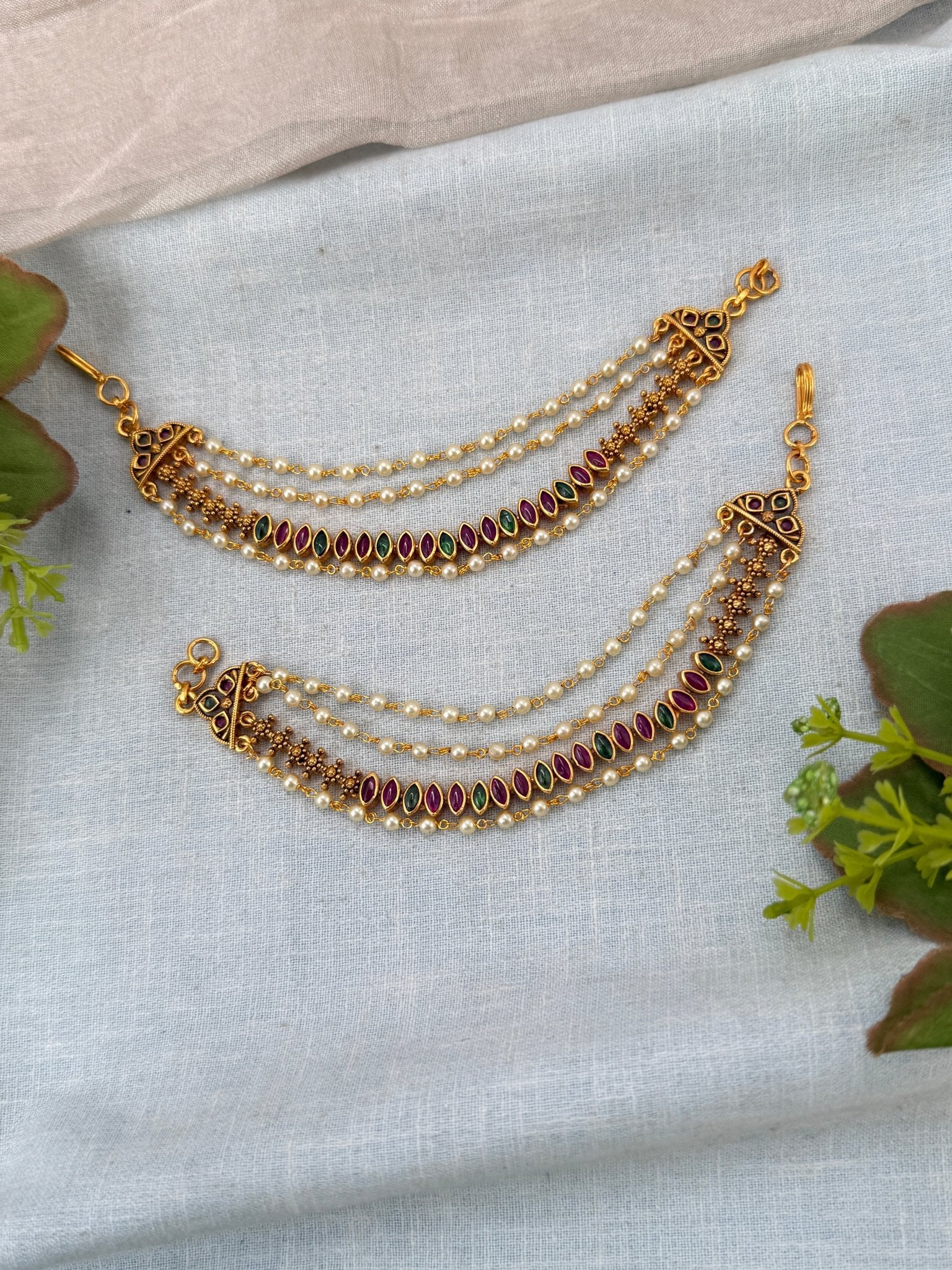 Royal Antique Maatal Earchain 501 - Mahilas