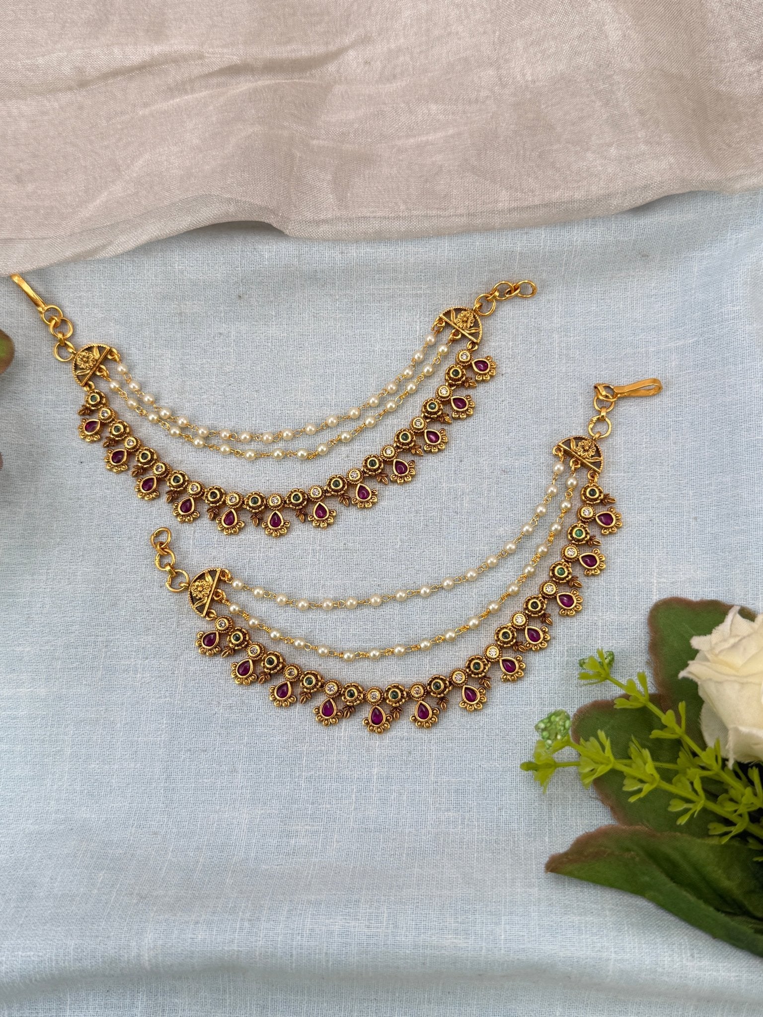 Royal Antique Maatal Earchain 506 - Mahilas