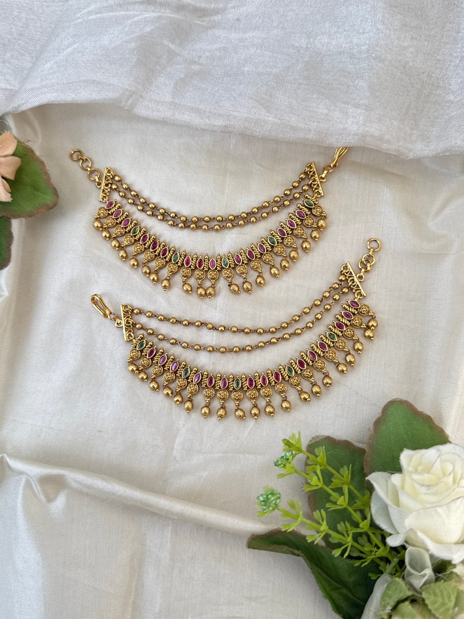 Royal Antique Maatal Earchain 518 - Mahilas