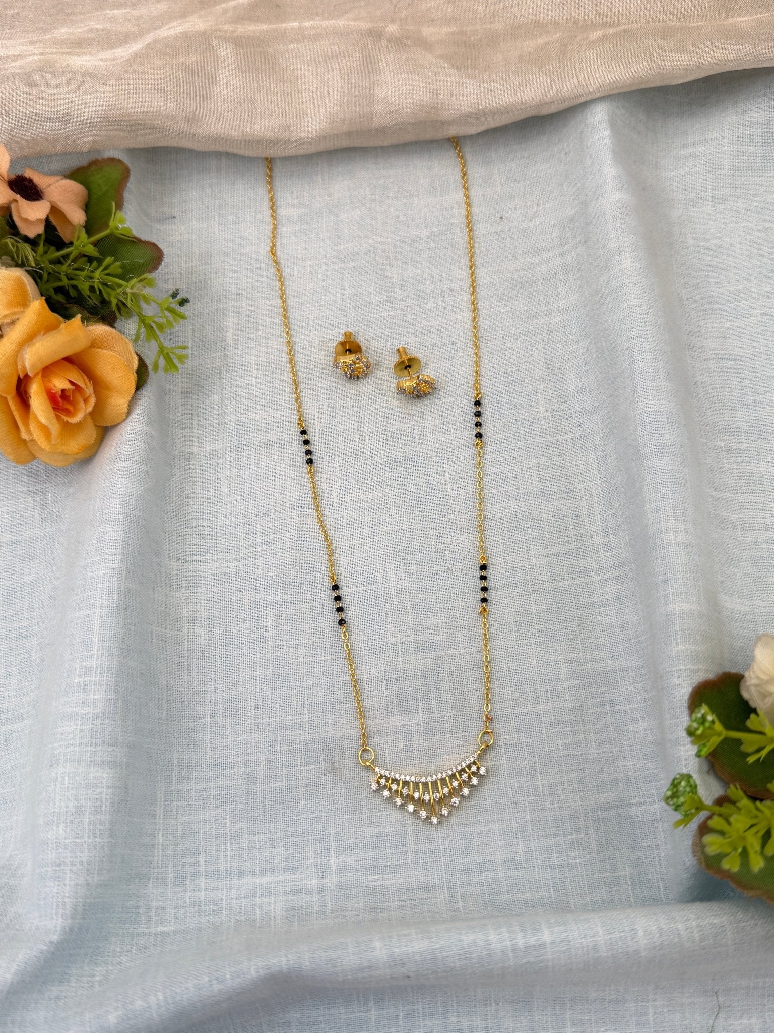Royal Antique Mangalya Chain Necklace Set 0498 - Mahilas