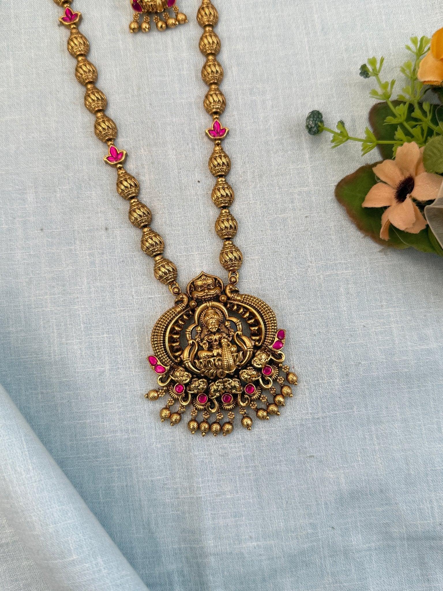 Royal Antique Mid Long Necklace Set 959 - Mahilas