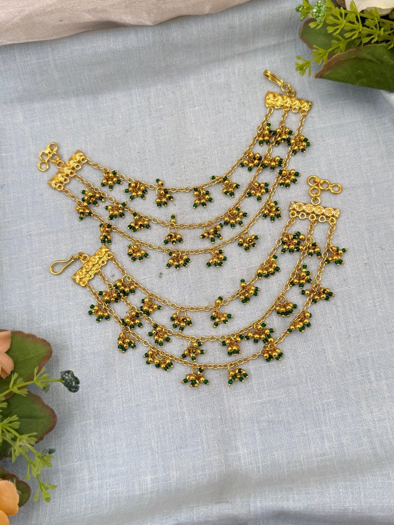 Royal Antique Pearl Beads Maatal Earchain 315 - Mahilas