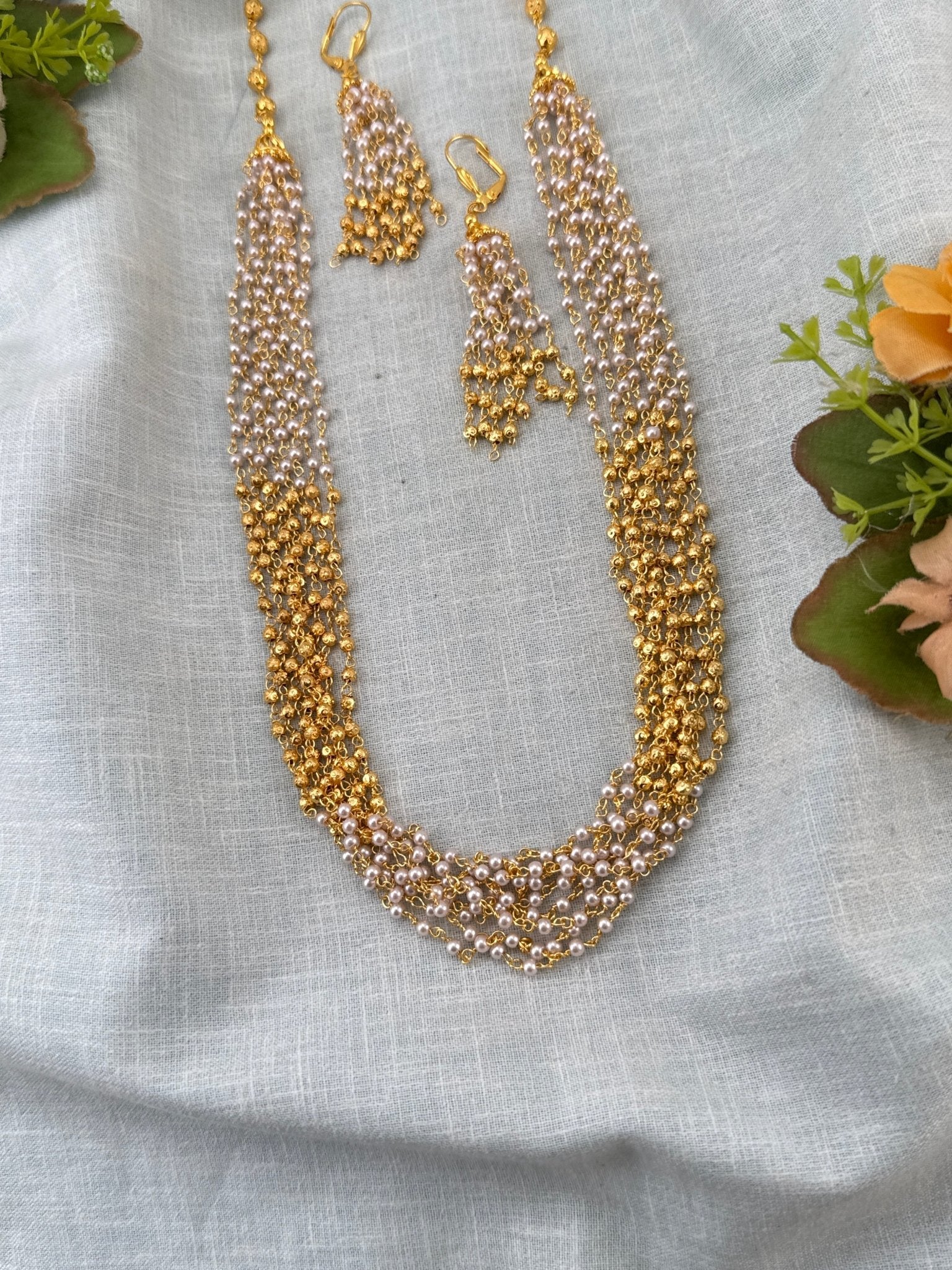 Royal Antique Pearl Multi Layer Necklace 1156 - Mahilas