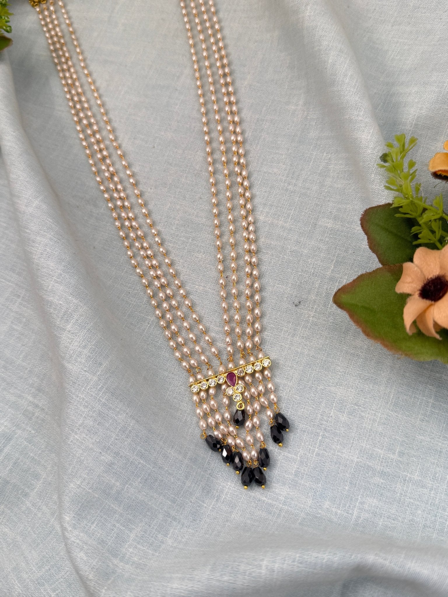 Royal Antique Pearl Necklace Set 0660 - Mahilas