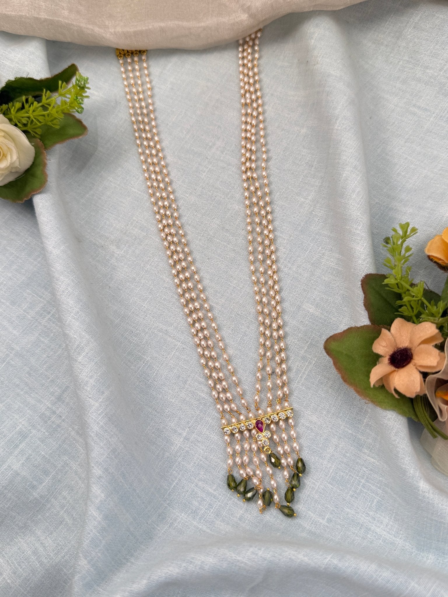 Royal Antique Pearl Necklace Set 0662 - Mahilas