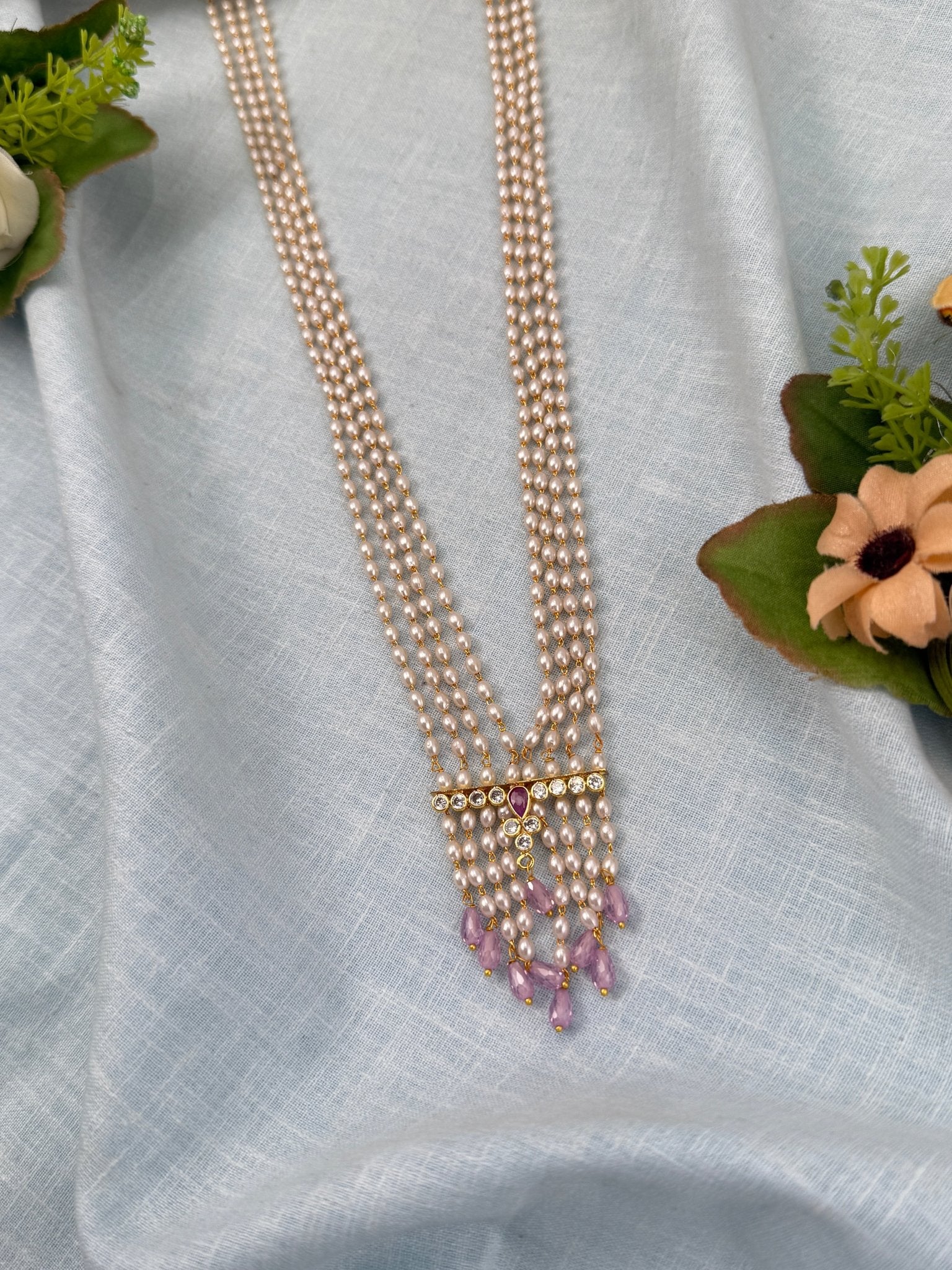 Royal Antique Pearl Necklace Set 0664 - Mahilas