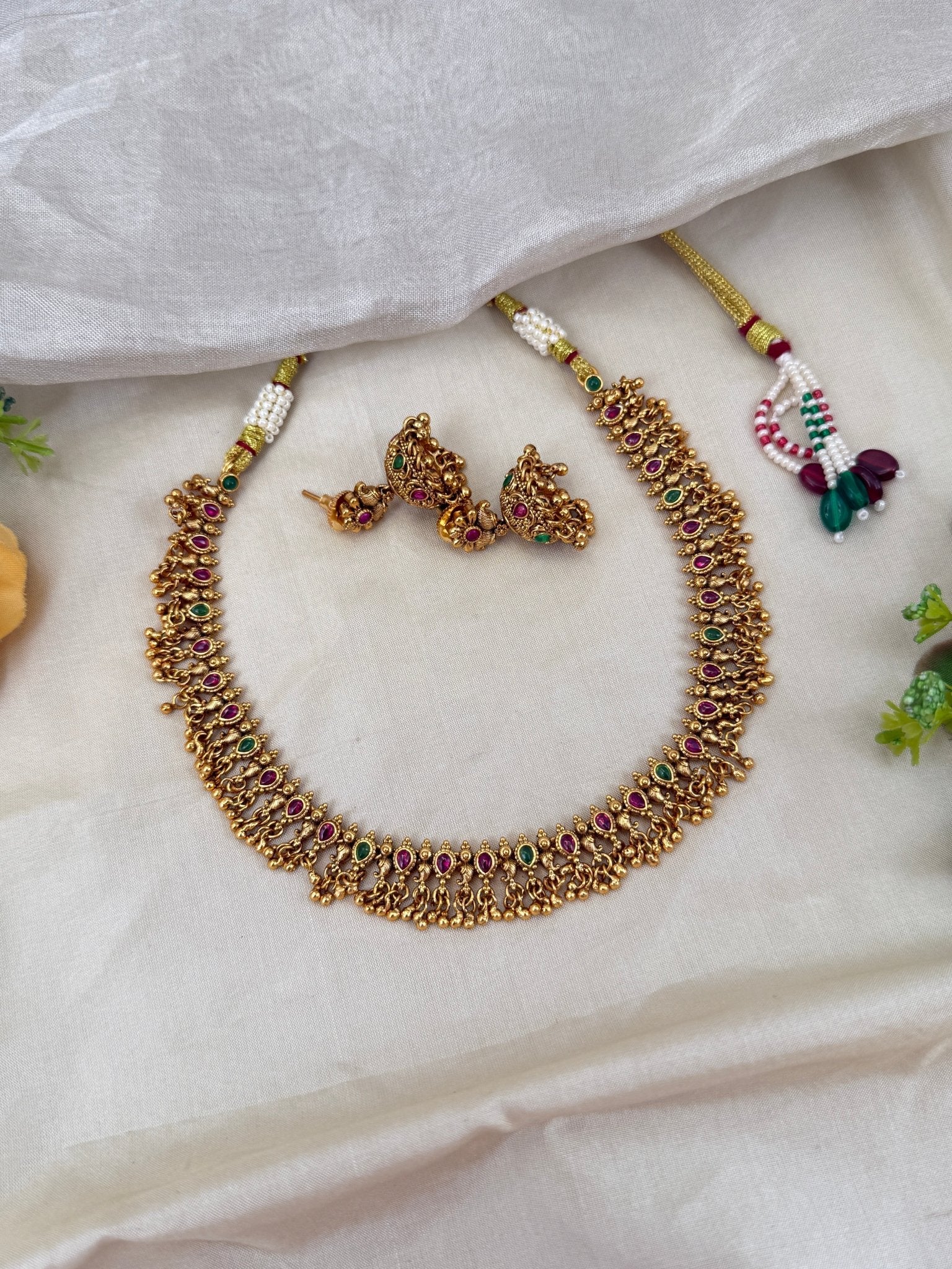 Royal Antique Short Necklace Set 0516 - Mahilas
