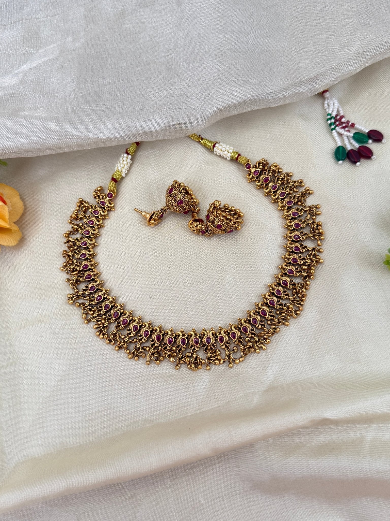 Royal Antique Short Necklace Set 0520 - Mahilas