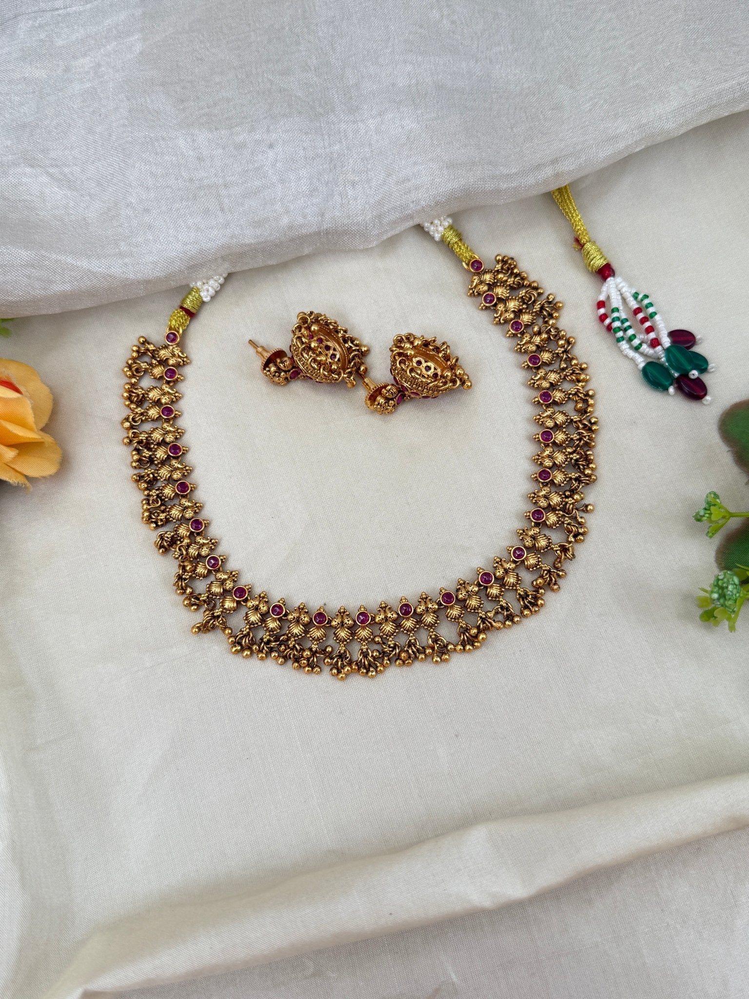 Royal Antique Short Necklace Set 0528 - Mahilas