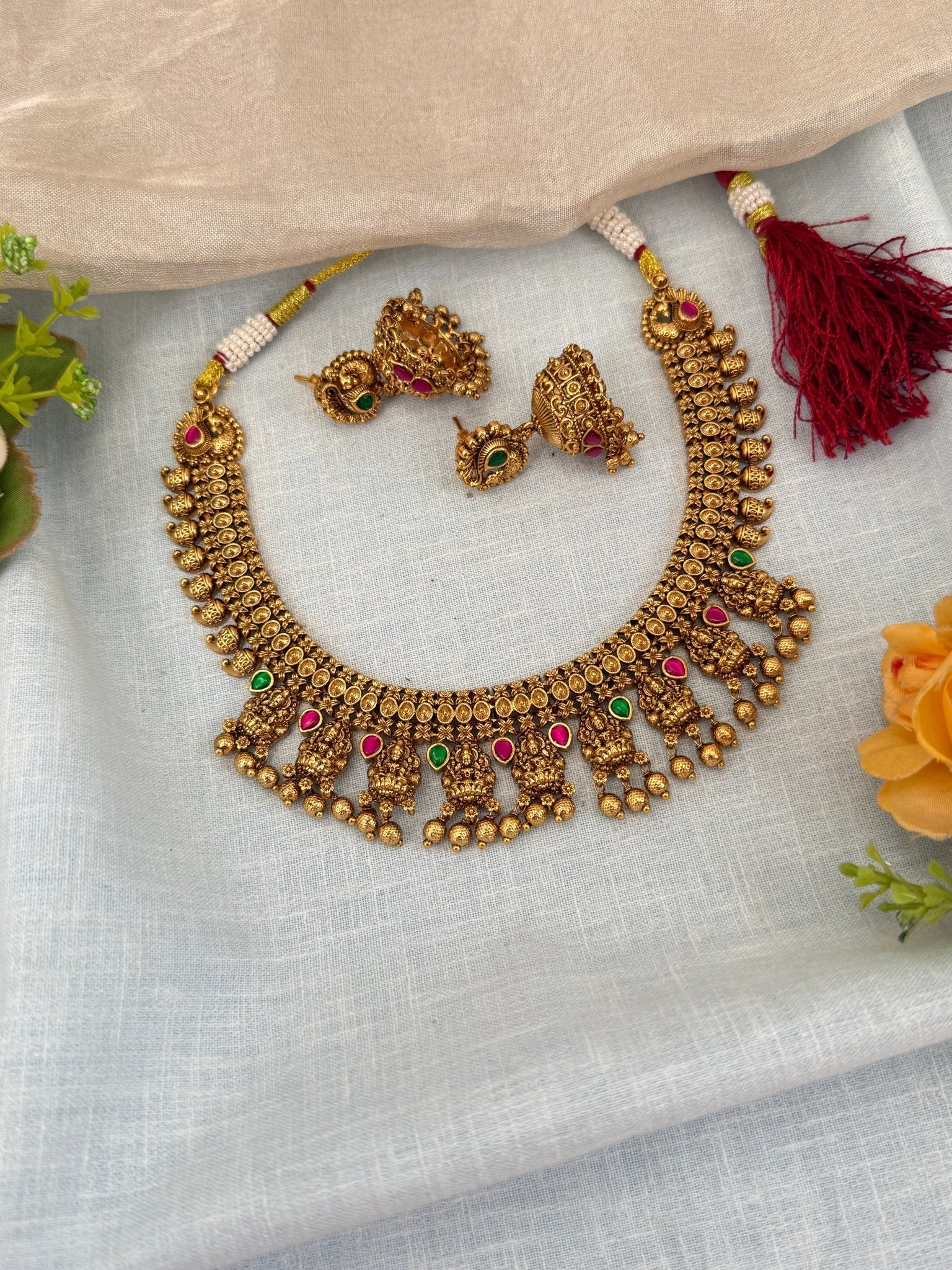 Royal Antique Short Necklace Set 0542 - Mahilas