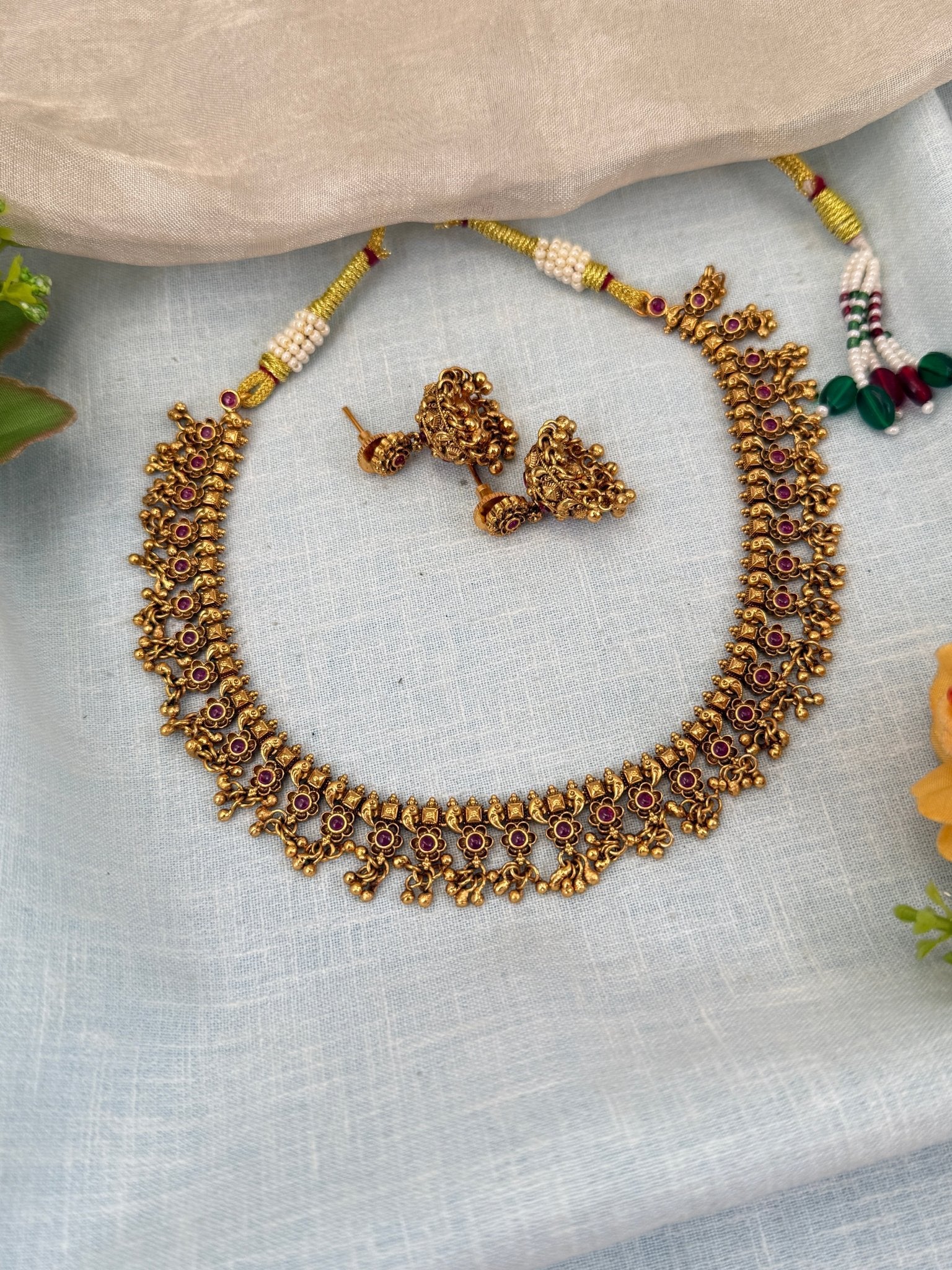 Royal Antique Short Necklace Set 0544 - Mahilas