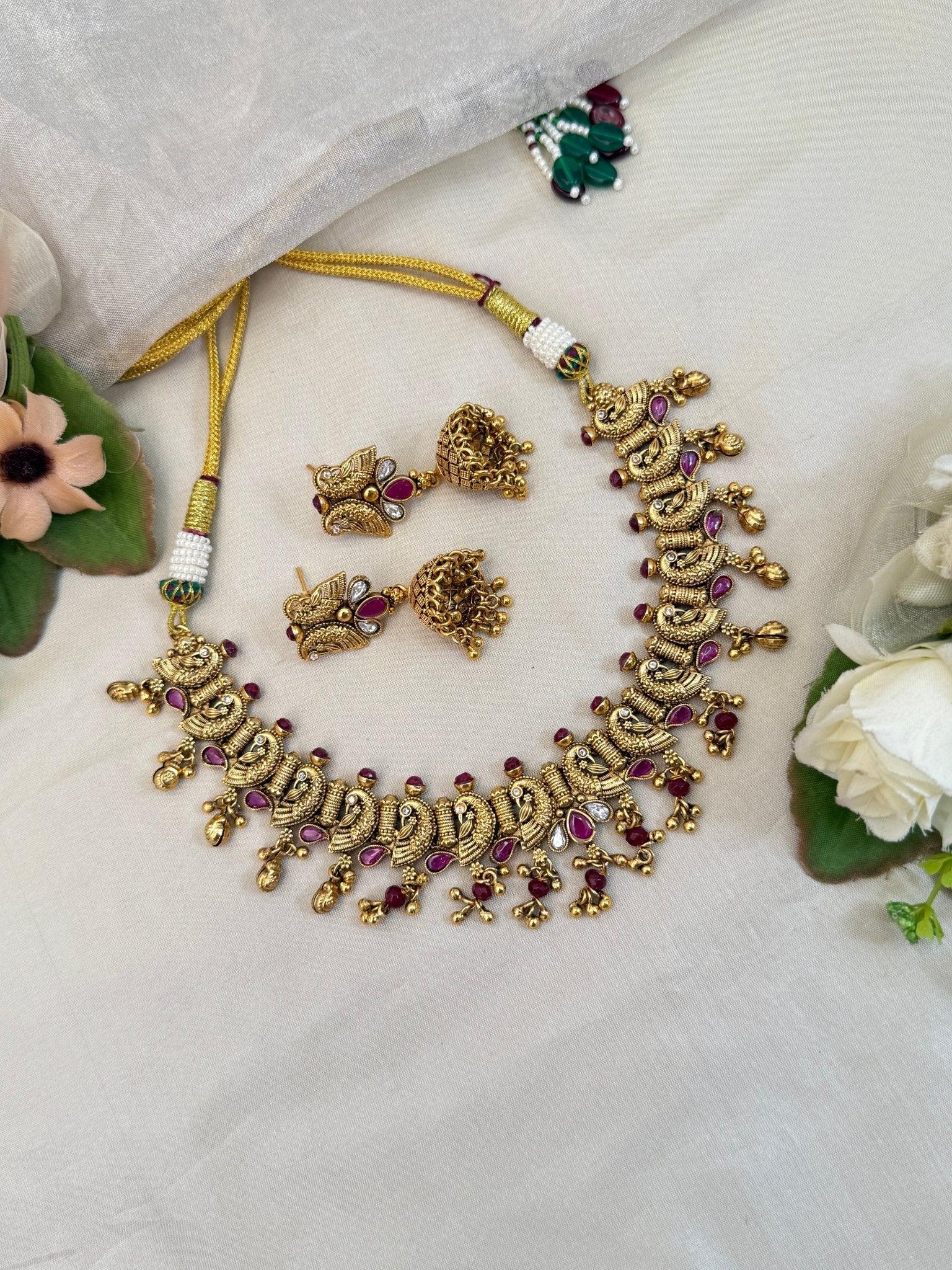Royal Antique Short Necklace Set 888 - Mahilas