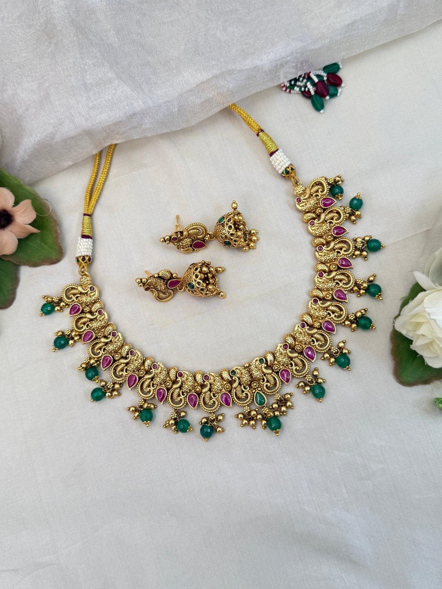 Royal Antique Short Necklace Set 890 - Mahilas