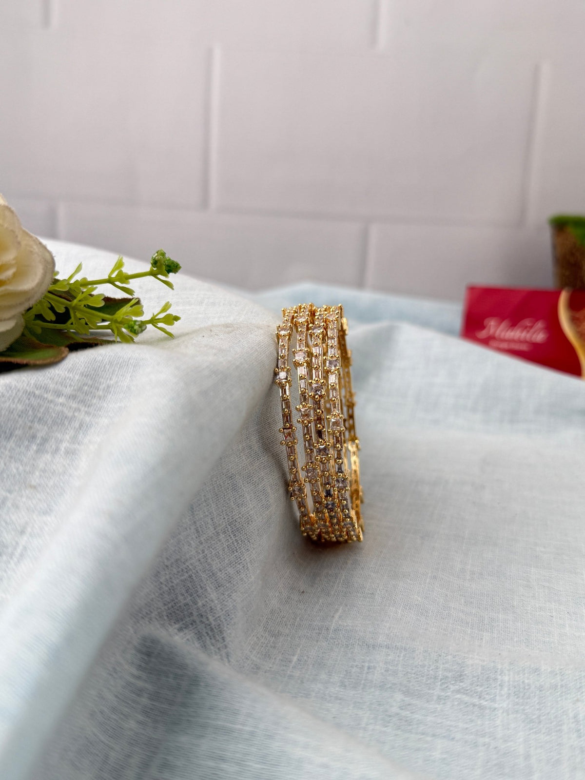 Royal Antique Stone Designer Bangles| Set Of 4| B0472 - Mahilas