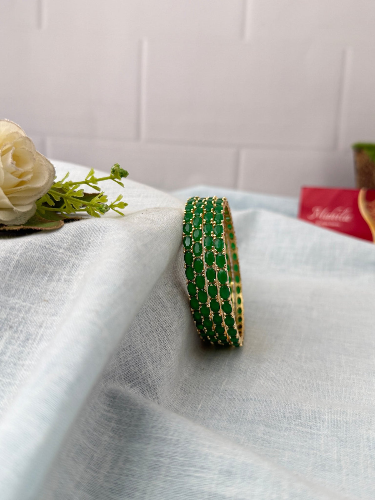 Royal Antique Stone Designer Bangles| Set Of 4| B0474 - Mahilas